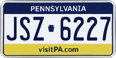 PA license plate JSZ6227