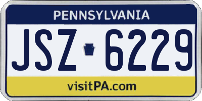 PA license plate JSZ6229