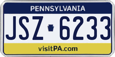 PA license plate JSZ6233