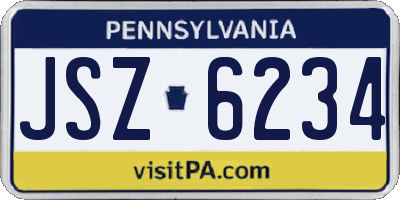 PA license plate JSZ6234
