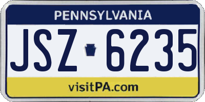 PA license plate JSZ6235
