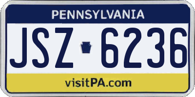 PA license plate JSZ6236