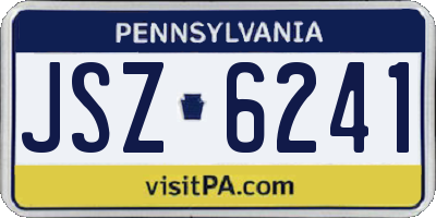 PA license plate JSZ6241