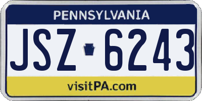 PA license plate JSZ6243