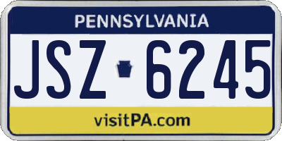 PA license plate JSZ6245