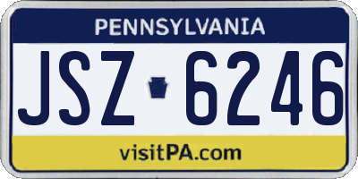 PA license plate JSZ6246