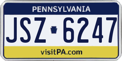 PA license plate JSZ6247