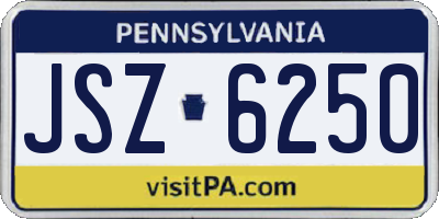 PA license plate JSZ6250