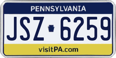 PA license plate JSZ6259