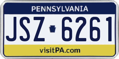 PA license plate JSZ6261