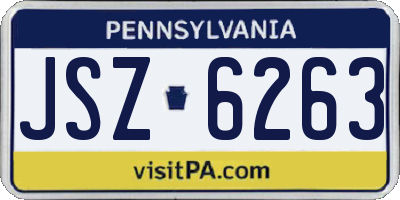 PA license plate JSZ6263