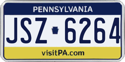 PA license plate JSZ6264