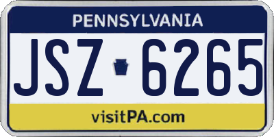 PA license plate JSZ6265