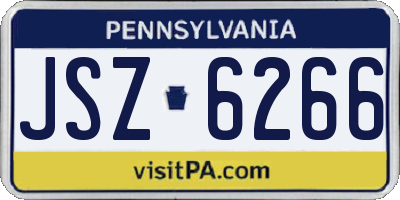 PA license plate JSZ6266