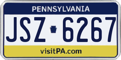 PA license plate JSZ6267