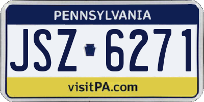 PA license plate JSZ6271