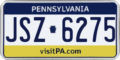 PA license plate JSZ6275
