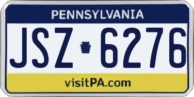 PA license plate JSZ6276