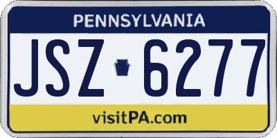 PA license plate JSZ6277