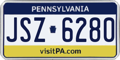 PA license plate JSZ6280