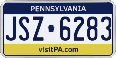 PA license plate JSZ6283
