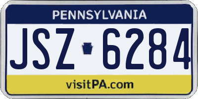 PA license plate JSZ6284