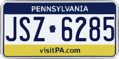 PA license plate JSZ6285