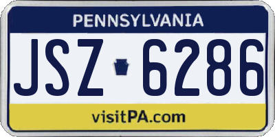 PA license plate JSZ6286