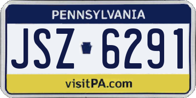 PA license plate JSZ6291