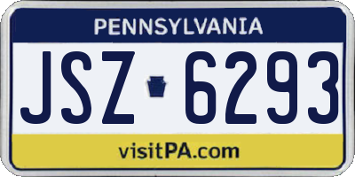 PA license plate JSZ6293