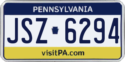 PA license plate JSZ6294