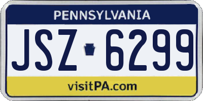 PA license plate JSZ6299