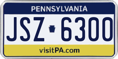 PA license plate JSZ6300