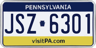PA license plate JSZ6301