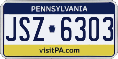 PA license plate JSZ6303
