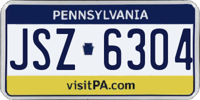 PA license plate JSZ6304