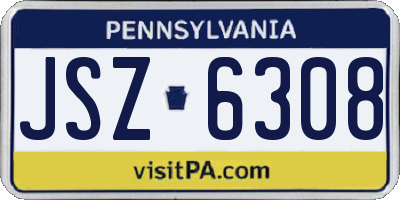 PA license plate JSZ6308