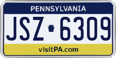 PA license plate JSZ6309
