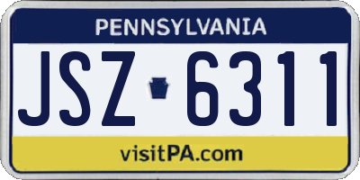 PA license plate JSZ6311