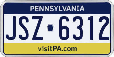 PA license plate JSZ6312