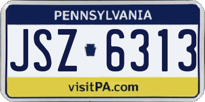 PA license plate JSZ6313