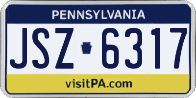 PA license plate JSZ6317