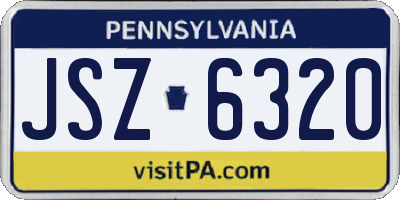 PA license plate JSZ6320
