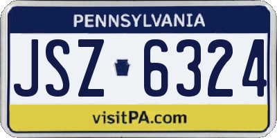 PA license plate JSZ6324