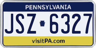 PA license plate JSZ6327