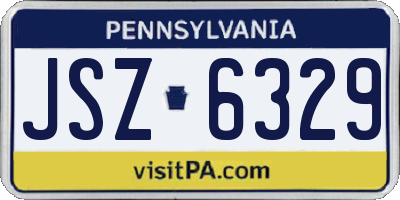 PA license plate JSZ6329
