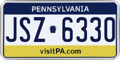PA license plate JSZ6330