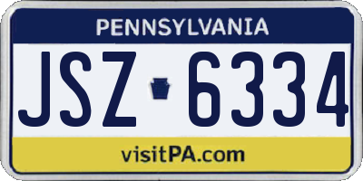 PA license plate JSZ6334