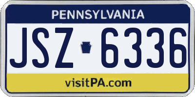 PA license plate JSZ6336