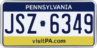 PA license plate JSZ6349